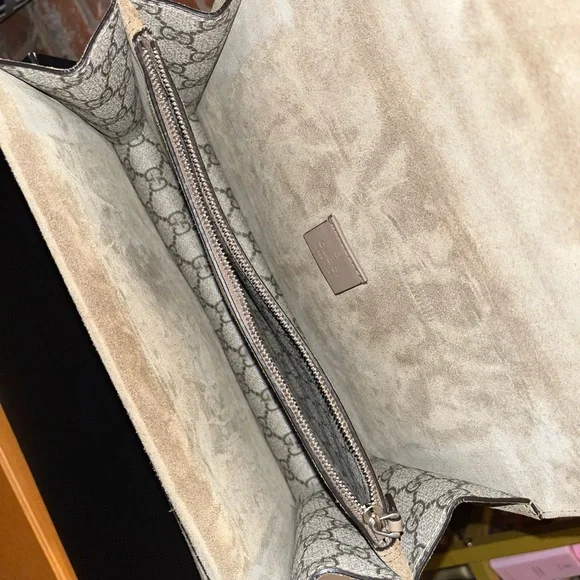 Gucci Beige GG Medium Supreme Dionysus Shoulder Bag - Picture 7 of 8